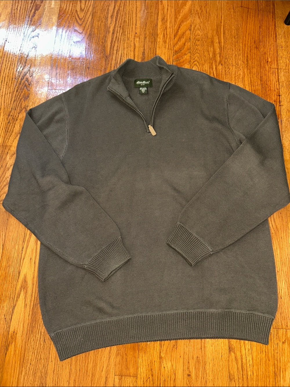Eddie Bauer Men's Zip-Neck Knit Sweater - Charcoal Gray